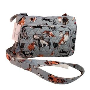 Vera Bradley Little Hipster Dog Show Print Crossbody Bag